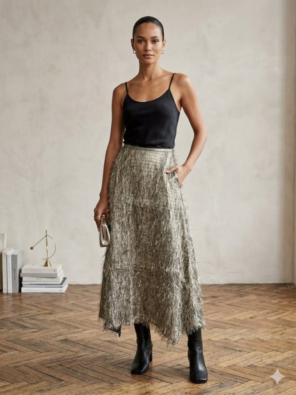 Tuckernuck Tinsel Esme Skirts in Pewter Metallic New Womens
